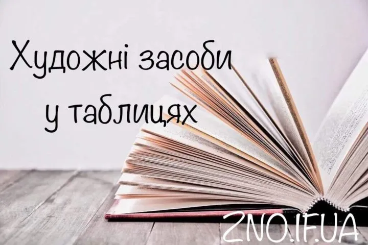 Художні засоби у таблицях