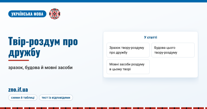 Твір-роздум про дружбу