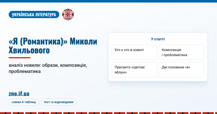 Аналіз новели “Я (Романтика)” Миколи Хвильового